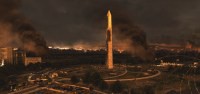 Le Washington Monument portant les stigmates de l'attaque russe